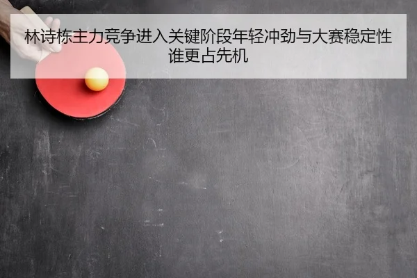 林诗栋主力竞争进入关键阶段年轻冲劲与大赛稳定性谁更占先机